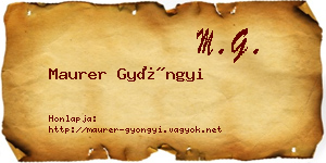Maurer Gyöngyi névjegykártya